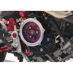 Cnc Racing CA510RB Carter trasparente per frizioni ad olio Ducati BICOLOR Rosso/Nero