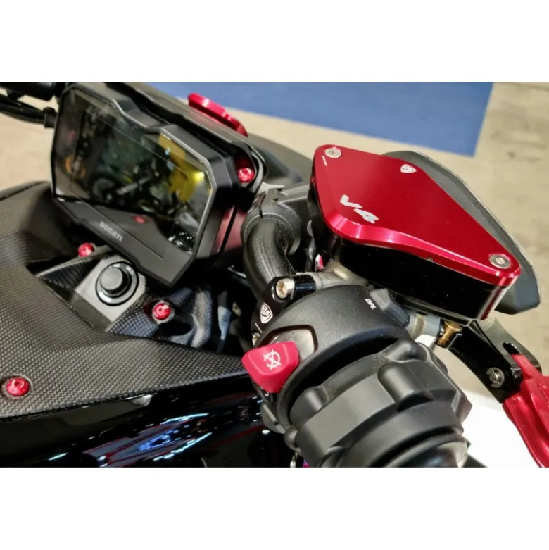 Cnc Racing Kt560R Tappi Serbatoi Fluido Freno E Frizione Ducati Diavel V4 Touch Bicolor