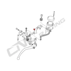 Cnc Racing KV443XG Kit viti - Staffa serbatoio fluido freno anteriore/frizione - TITANIO Oro