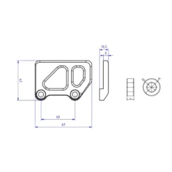 Cnc Racing Pr325B Protezione Pompa Freno Posteriore Pedane Originali