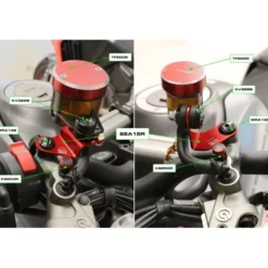Cnc Racing Sea15B Kit Staffe Serbatoio Fluido Freno E Frizione Ducati Monster, Streetfighter V4 E V2