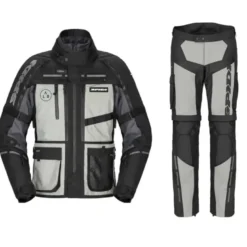 Completo Spidi Hard Track Giacca e Pantalone Nero Grigio Ghiaccio