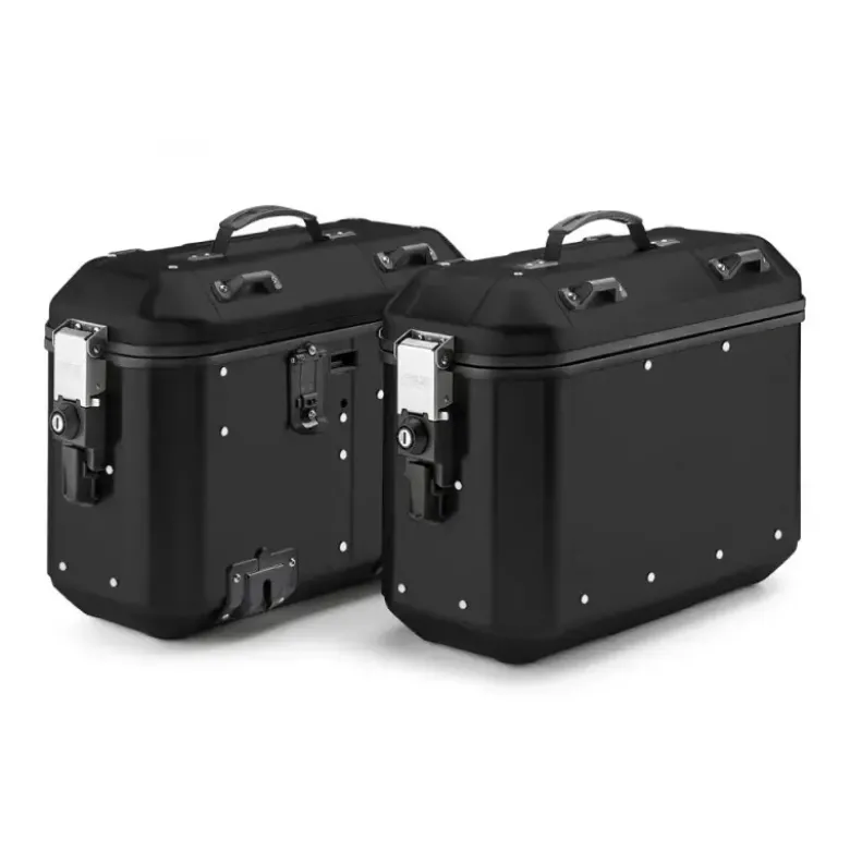 Coppia Valigie Laterali Givi Trekker Dolomiti 36 Litri Alluminio Nero
