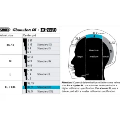 Cuffia Shoei Center Pad XL9 Per Caschi Ex-Zero / Glamster / Glamster 06