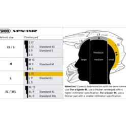 Cuffia Shoei Type-M Center Pad L13 Per Caschi VFX-WR / VFX-WR 06