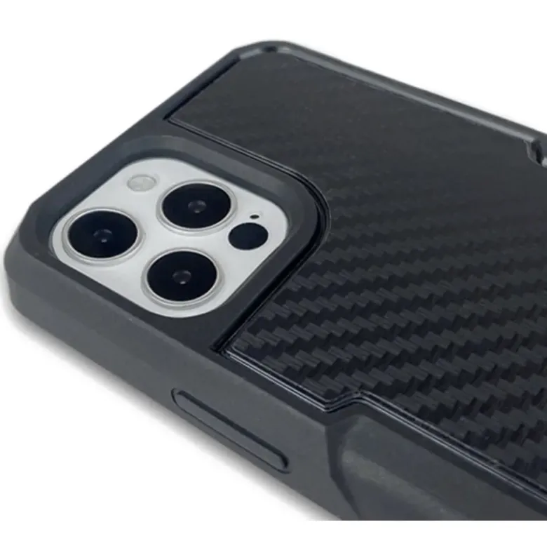 Custodia Adatta per iPhone 12/12 Pro Con Supporto Cube X-Guard Carbonio