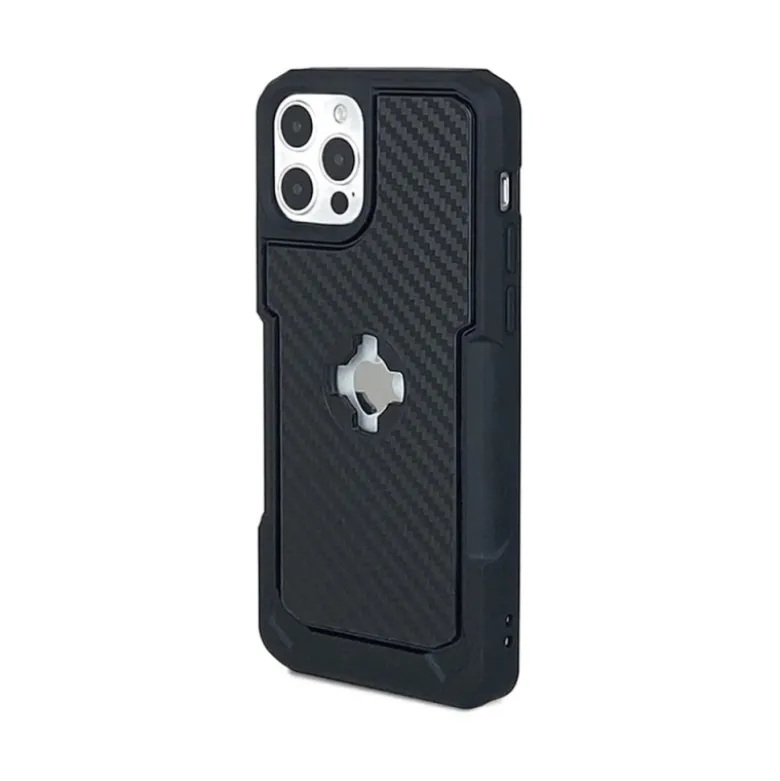 Custodia Adatta per iPhone 12/12 Pro Con Supporto Cube X-Guard Carbonio