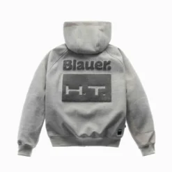 Felpa In Tessuto Blauer Easy Man Open Hoody Luna Melange Grigio