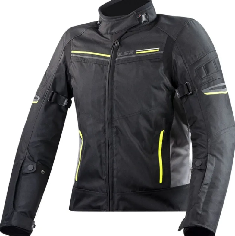 Giacca Donna in Tessuto Ls2 Shadow Nero Titanio H-V Giallo
