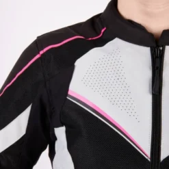 Giacca Donna In Tessuto Rebelhorn HiFlow IV Lady Nero Argento Rosa Fluo