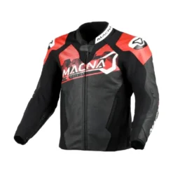 Giacca In Pelle Macna Blitz Nero Rosso