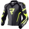 Giacca In Pelle Rebelhorn Rebel Nero Giallo Fluo