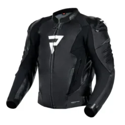 Giacca In Pelle Rebelhorn Veloce Nero Bianco