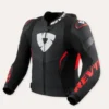 Giacca In Pelle Revit Argon 3 Pro Nero Neon Rosso