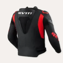 Giacca In Pelle Revit Argon 3 Pro Nero Neon Rosso