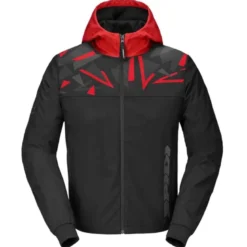 Giacca in Tessuto Spidi Hoodie Evo Sport Nero Rosso