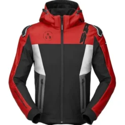 Giacca in Tessuto Spidi Hoodie Warrior Nero Rosso Bianco