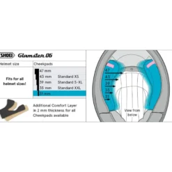 Guanciali Shoei Cheek Pad 31 Per Caschi Glamster / Glamster 06