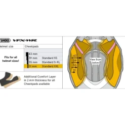 Guanciali Shoei Type-M Cheek Pad 31 Per Caschi VFX-WR