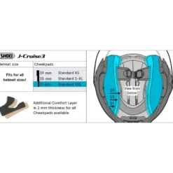 Guanciali Shoei Type-S Cheek Pad 31 Per Casco J-Cruise 3