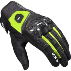 Guanti In Pelle E Tessuto LS2 Atom Nero H-V Giallo