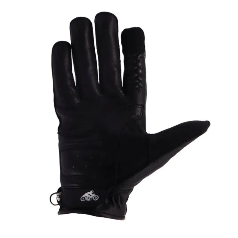 Guanti In Pelle Helstons Logo Ete Hinckley Nero