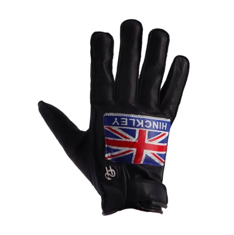 Guanti In Pelle Helstons Logo Ete Hinckley Nero