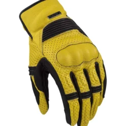 Guanti In Pelle Ls2 Duster Nero Giallo Mostarda