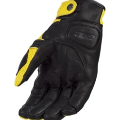 Guanti In Pelle Ls2 Duster Nero Giallo Mostarda