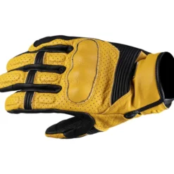 Guanti In Pelle Ls2 Duster Nero Giallo Mostarda