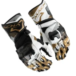 Guanti In Pelle Macna Powertrack 2.0 Nero Bianco Oro