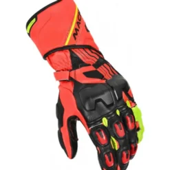 Guanti In Pelle Macna Powertrack Rosso Nero Giallo