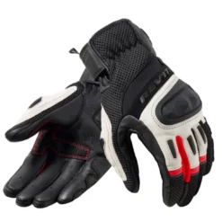 Guanti In Pelle Revit Dirt 4 Nero-Rosso