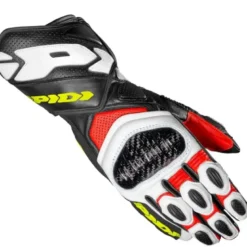 Guanti In Pelle Spidi Carbo 7 Rosso Giallo Fluo