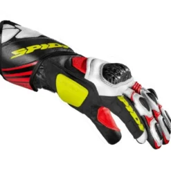 Guanti In Pelle Spidi Carbo 7 Rosso Giallo Fluo