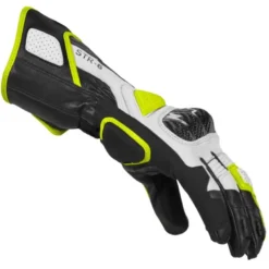 Guanti In Pelle Spidi Str-6 Nero Giallo Fluo