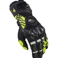 Guanti Racing In Pelle Ls2 Feng Nero H-V Giallo
