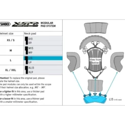 Imbottitura Collo Cuffia Shoei Type-P Center Pad Neck L13 Per Casco X-SPR Pro