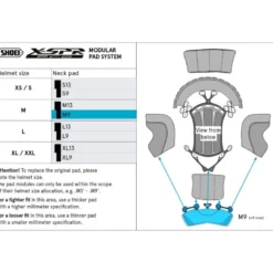Imbottitura Collo Cuffia Shoei Type-P Center Pad Neck M9 Per Casco X-SPR Pro