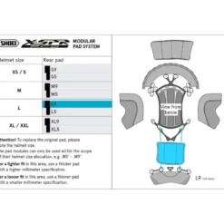 Imbottitura Posteriore Cuffia Shoei Type-P Center Pad Rear L9 Per Casco X-SPR Pro
