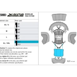 Imbottitura Posteriore Cuffia Shoei Type-P Center Pad Rear XL9 Per Casco X-SPR Pro