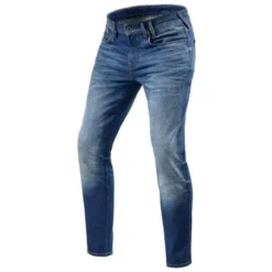 Jeans Uomo Revit Carlin Sk Blu Medio Slavato L32 Accorciato