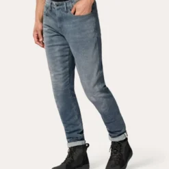 Jeans Uomo Revit Carlin Sk Grigio Medio Slavato L32 Accorciato