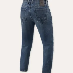 Jeans Uomo Revit Detroit 3 Tapered Blu Scuro Slavato Standard L34