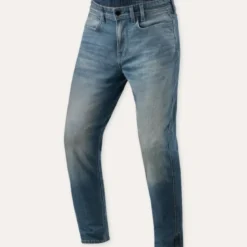 Jeans Uomo Revit Keegan Tapered Blu Medio Vintage Normale L34