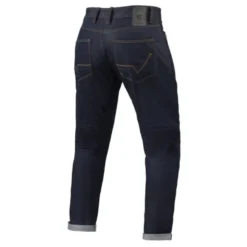 Jeans Uomo Revit Lewis Selvedge Blu Scuro L36 Allungato