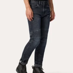 Jeans Uomo Revit Moto 2 Tf Blu Scuro Nero Effetto Usato L30 Extra Accorciato
