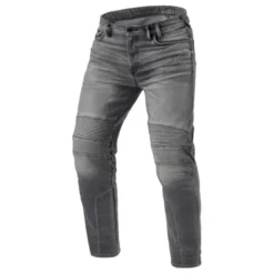 Jeans Uomo Revit Moto 2 Tf Grigio Medio Slavato L32 Accorciato