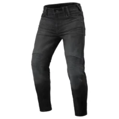 Jeans Uomo Revit Moto 2 Tf Grigio Scuro Slavato L32 Accorciato
