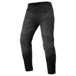 Jeans Uomo Revit Moto 2 Tf Grigio Scuro Slavato L30 Extra Accorciato